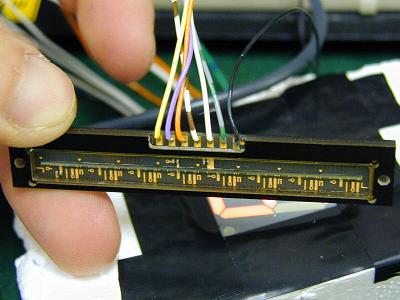 Photograph of a TSL208R linear sensor array.